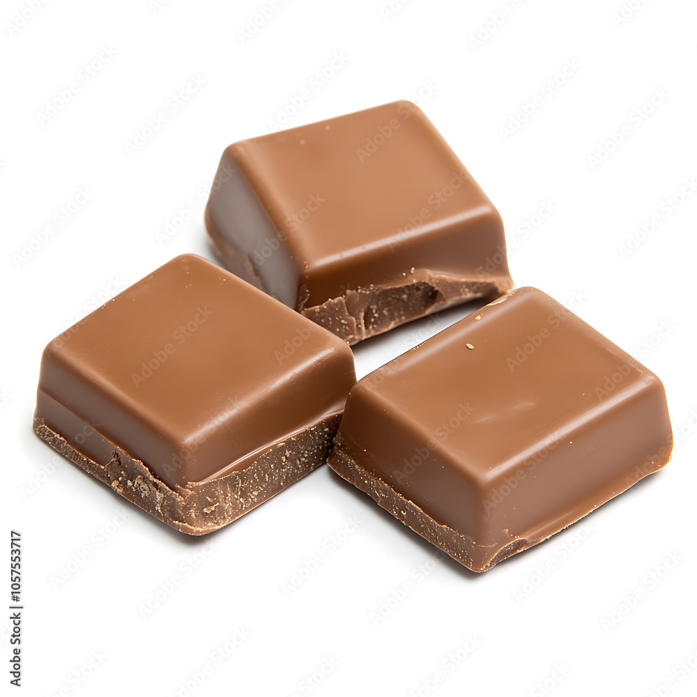 Three milk chocolate pieces Three milk chocolate pieces