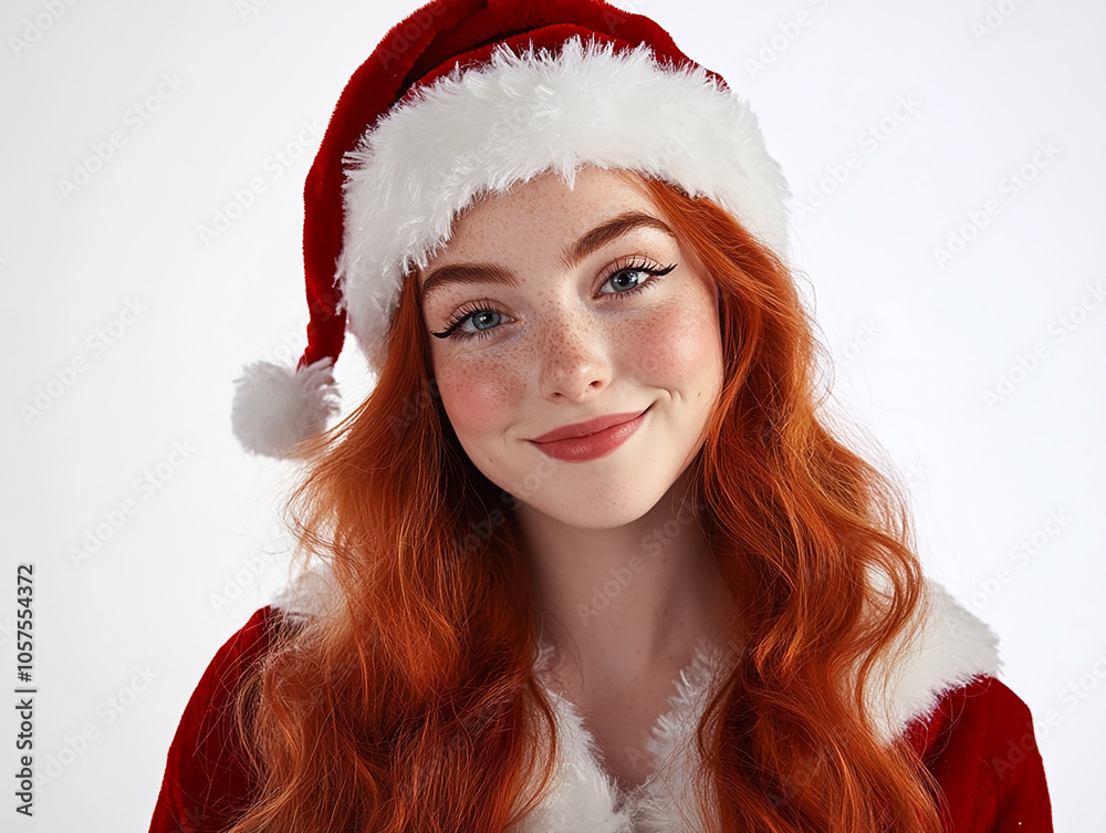 Young beautiful beauty Christmas dress on white background, Christmas beauty wallpaper Young beautiful beauty Christmas dress on white background, Christmas beauty wallpaper