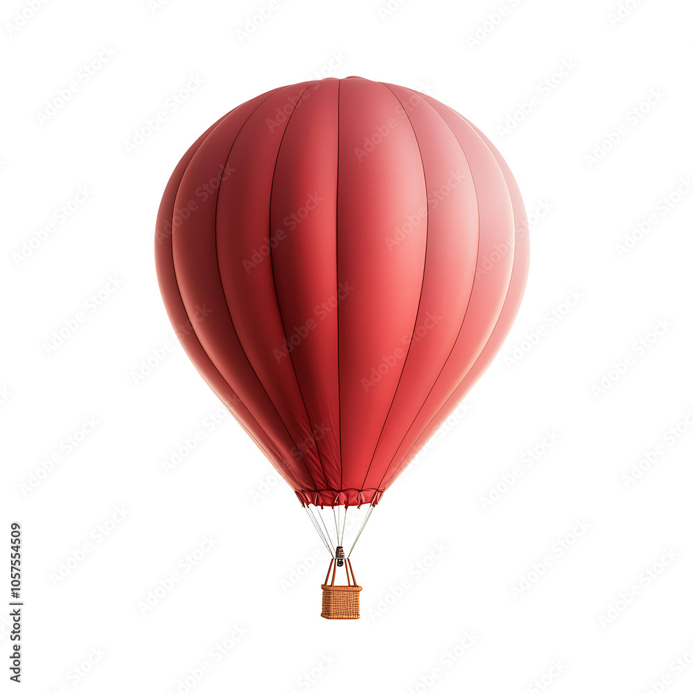 Fototapeta premium Red air balloon isolated on white with alpha channel and work path perfect for digital composition