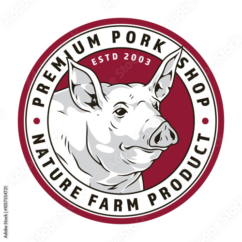 Premium pork shop logo