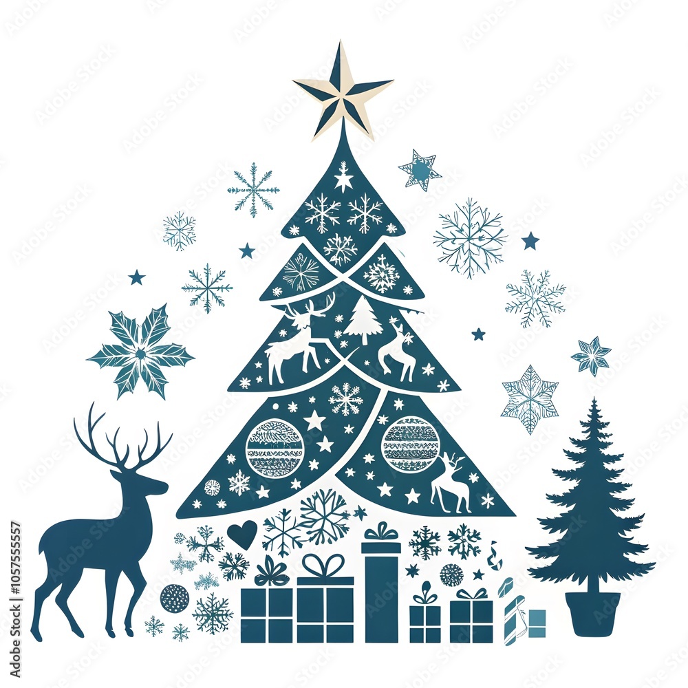 Christmas Ornaments with Santa Claus, Reindeer, and Snowman element collection Christmas Ornaments with Santa Claus, Reindeer, and Snowman element collection