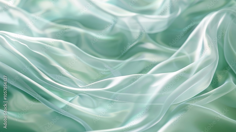 Fototapeta premium Abstract mint colored waves illuminated by bright sunlight Close-up photo with clean background