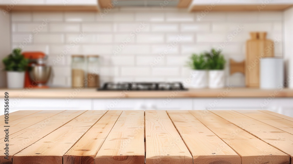 Rustic Wooden Table in Modern Farmhouse Kitchen, featuring warm tones, a cozy atmosphere, blending traditional charm with contemporary design elements Rustic Wooden Table in Modern Farmhouse Kitchen, featuring warm tones, a cozy atmosphere, blending traditional charm with contemporary design elements