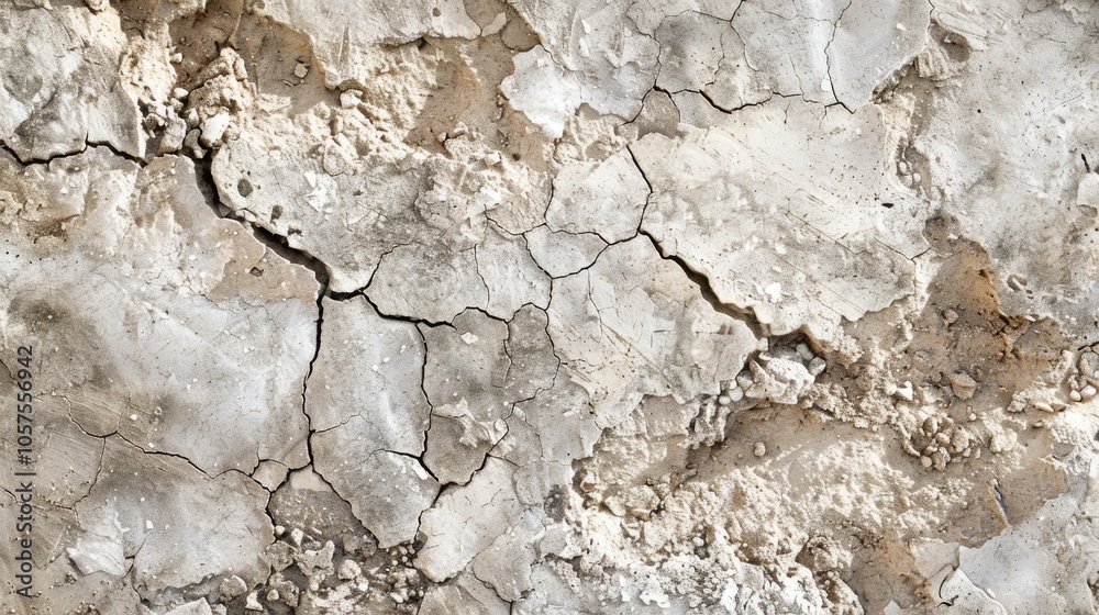 Arid ground with fissures and rough texture Close-up photo with clean background Arid ground with fissures and rough texture Close-up photo with clean background