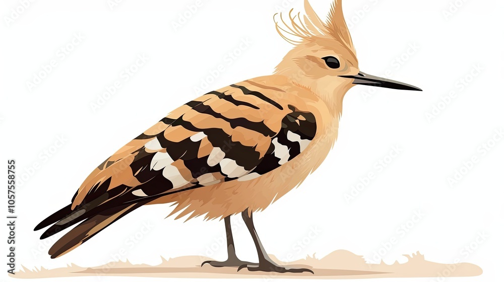 Obraz premium A Detailed Illustration of a Eurasian Hoopoe Bird