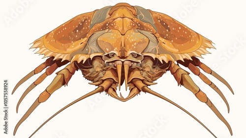 A Detailed Illustration of a Horseshoe Crab photo