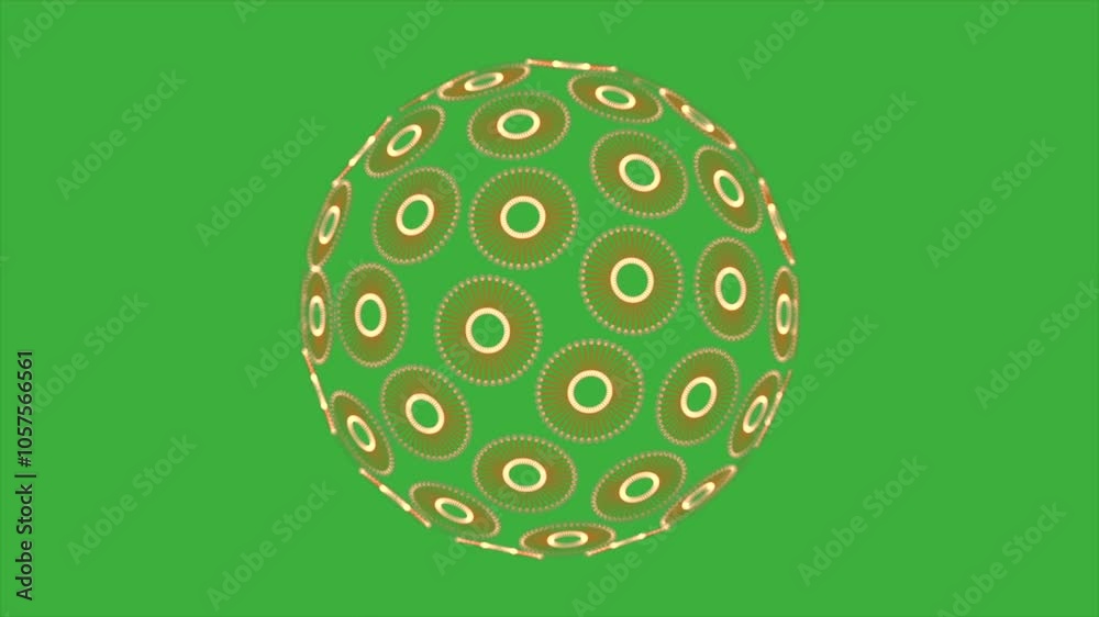 Animation video abstract sphere sign moving on green screen background Animation video abstract sphere sign moving on green screen background