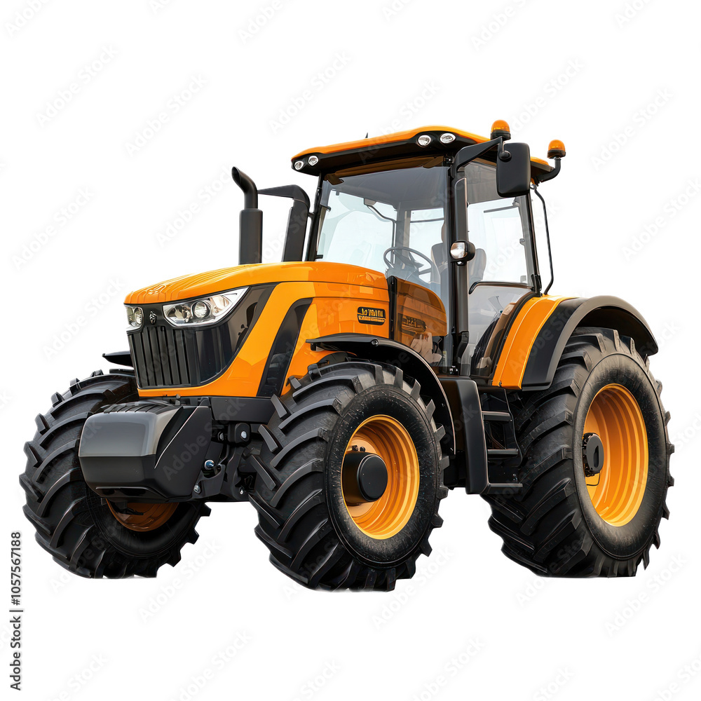 Obraz premium Electric Tractor - Powered by electricity rather than diesel or gasoline. isolated on transparency background