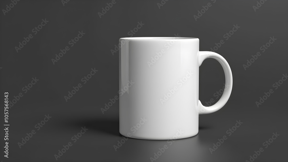 Fototapeta premium A plain white ceramic mug mock up. Generative AI