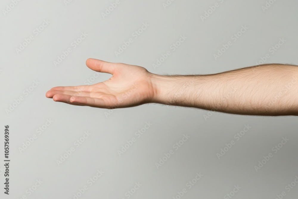 A relaxed hand is raised with palm facing outward, signaling a wave against a neutral solid backdrop. This gesture commonly represents a friendly greeting or farewell in social interactions. A relaxed hand is raised with palm facing outward, signaling a wave against a neutral solid backdrop. This gesture commonly represents a friendly greeting or farewell in social interactions.