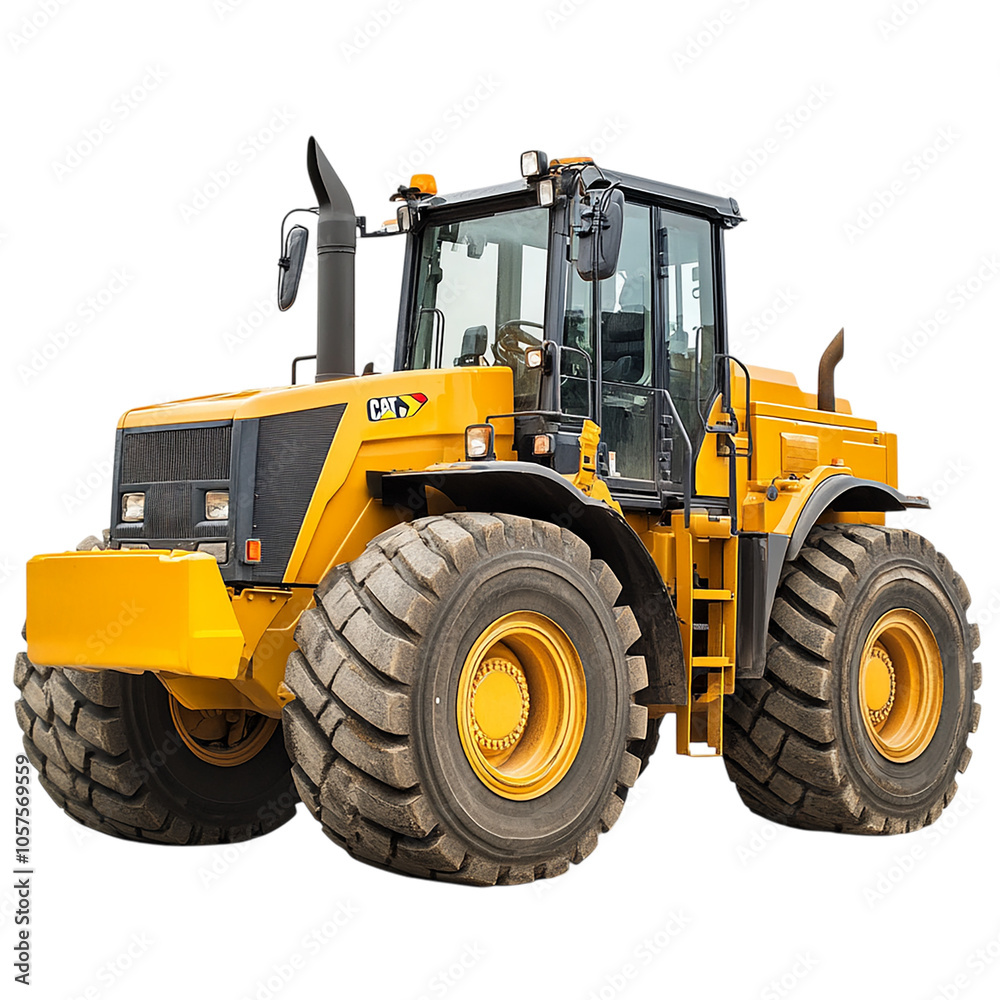 Powerful Construction Machinery: Caterpillar Wheel Loader in Yellow Powerful Construction Machinery: Caterpillar Wheel Loader in Yellow