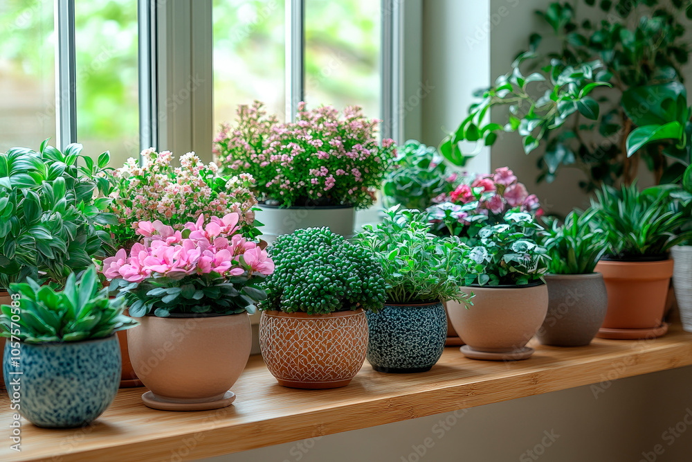 Scandinavian room interior with photo frame and beautiful plants and succulents in differents design pots. Scandinavian room interior with photo frame and beautiful plants and succulents in differents design pots.