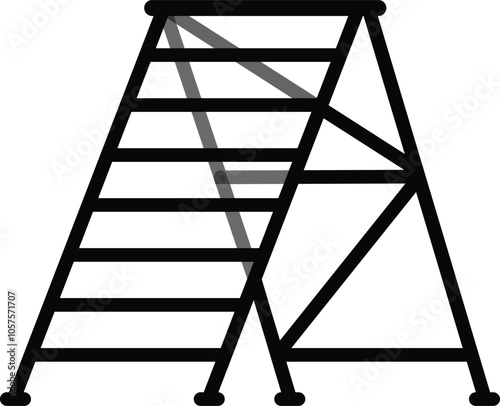 Ladder Icon - Isolated Ladder Symbol for Construction, Safety Equipment Icon, Tool Design