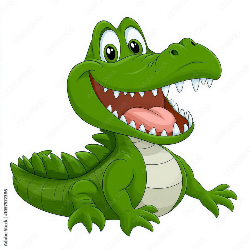 Fototapeta premium Happy Cartoon Alligator Illustration for Kids