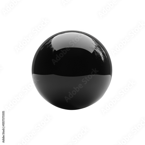 3d render of black sphere isolated transparent background