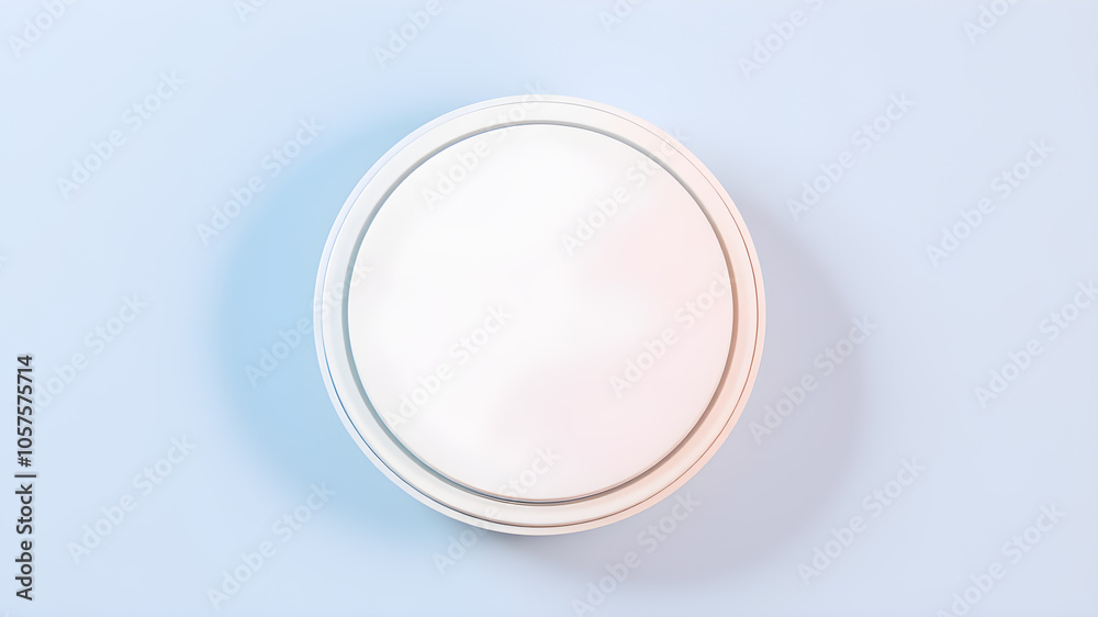 Top view photograph of a white simple mock up foundation cushion packaging with no pattern. Generative AI Top view photograph of a white simple mock up foundation cushion packaging with no pattern. Generative AI