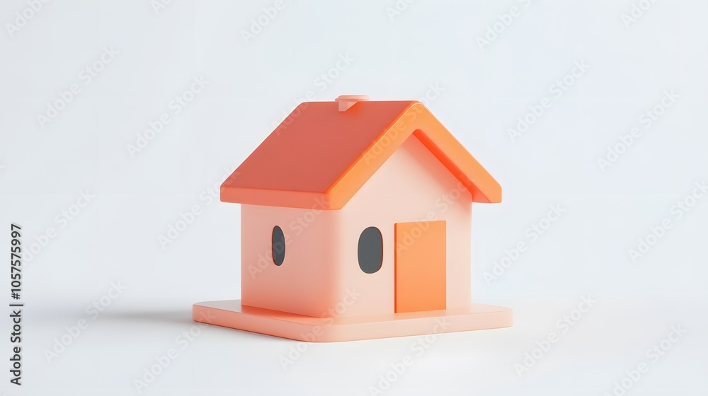 3D style house icon, bright peach and orange colors, white background, simple design, poster
3D style house icon, bright peach and orange colors, white background, simple design, poster