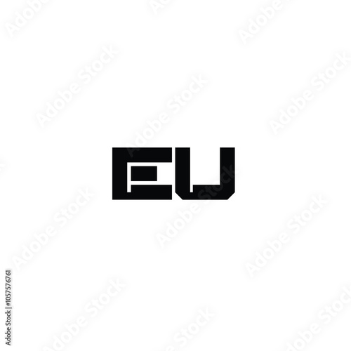 EU monogram logo design letter text name symbol monochrome logotype alphabet character simple logo