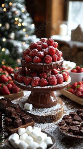 elegant setup of a Christma...