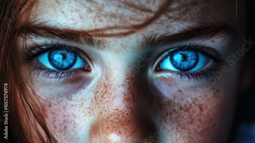 Charming young girl with captivating blue eyes