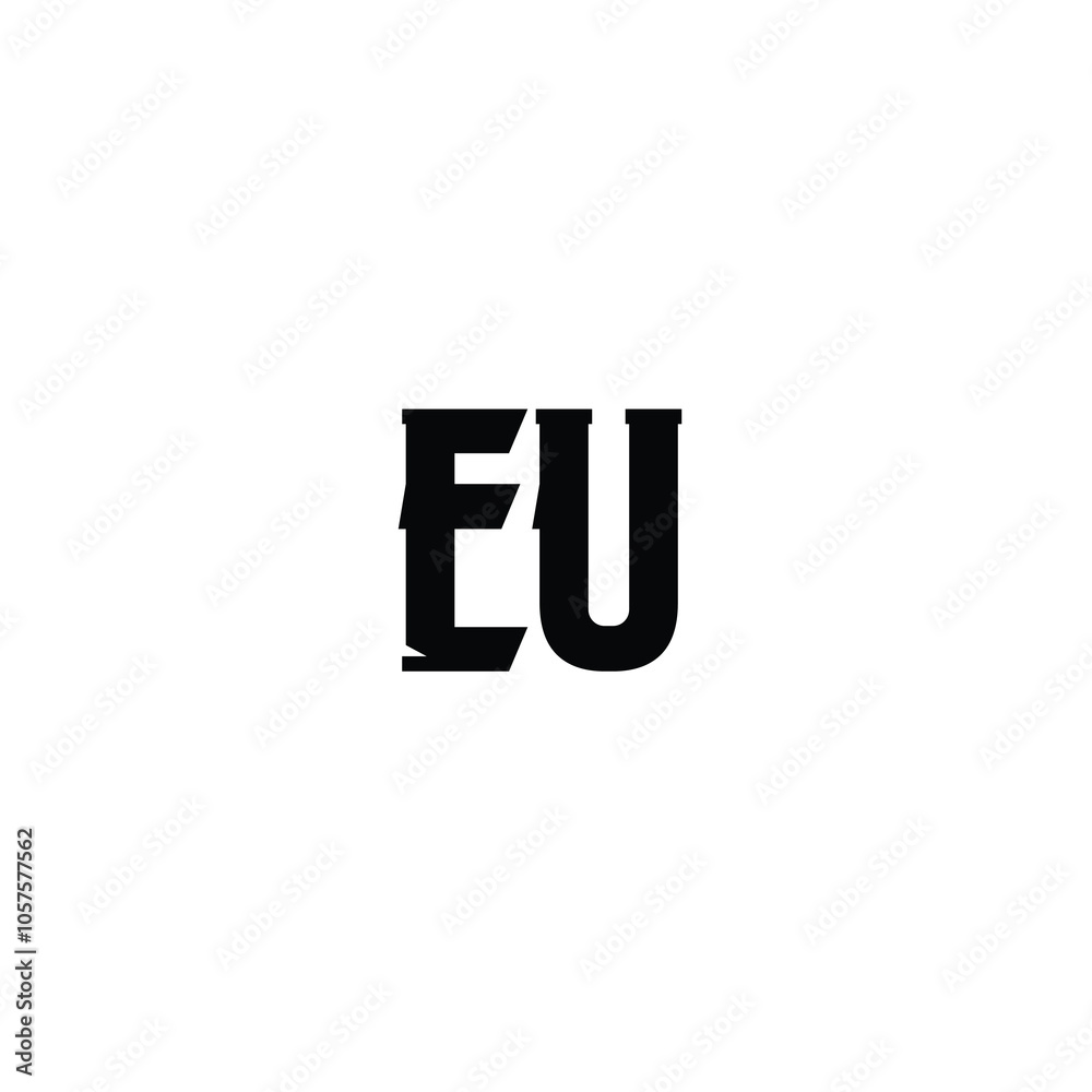 EU monogram logo design letter text name symbol monochrome logotype alphabet character simple logo EU monogram logo design letter text name symbol monochrome logotype alphabet character simple logo