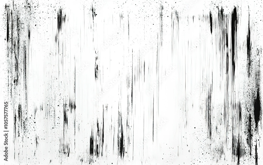 Abstract black and white texture showcasing paint drips and splatters on a white background in an artistic pattern Abstract black and white texture showcasing paint drips and splatters on a white background in an artistic pattern