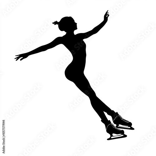 Figure Skater Silhouette, I...
