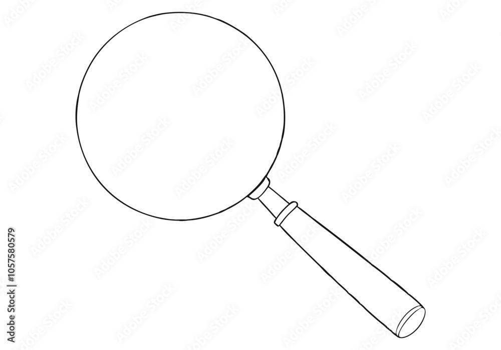 Stunning Continuous Line Art Illustration of a Magnifying Glass for Exploration and Discovery Stunning Continuous Line Art Illustration of a Magnifying Glass for Exploration and Discovery