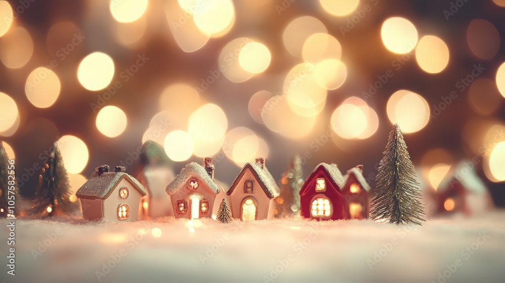 Obraz premium Christmas decorations with beautiful bokeh background