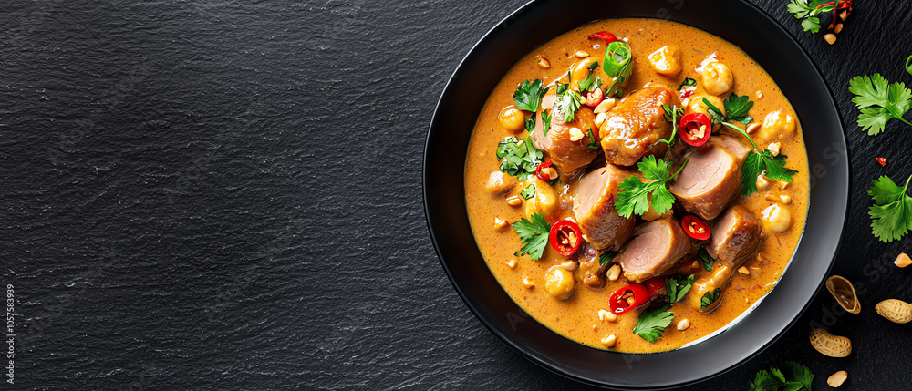 Delicious thai massaman curry with roasted duck in creamy sauce perfect for culinary enthusiasts Delicious thai massaman curry with roasted duck in creamy sauce perfect for culinary enthusiasts