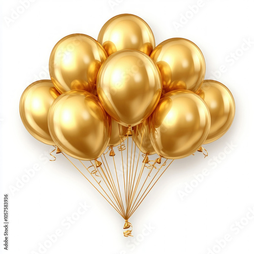 Gold Balloons Isolated