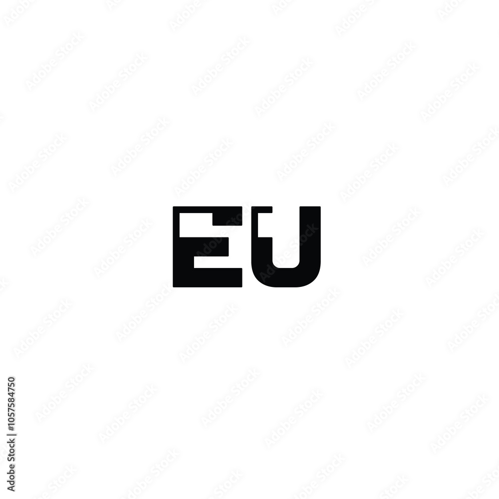 EU monogram logo design letter text name symbol monochrome logotype alphabet character simple logo EU monogram logo design letter text name symbol monochrome logotype alphabet character simple logo