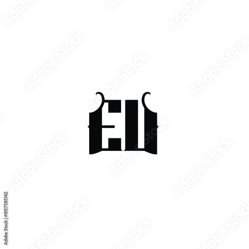 EU monogram logo design letter text name symbol monochrome logotype alphabet character simple logo