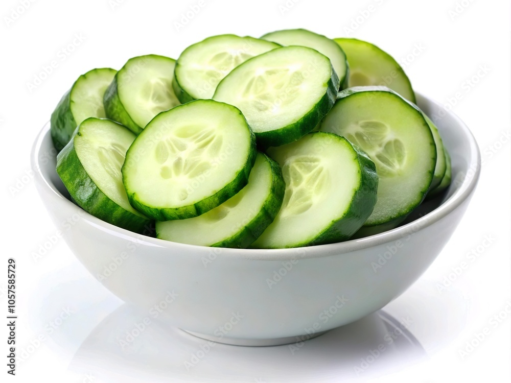 sliced cucumber on white background sliced cucumber on white background
