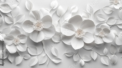 Elegant White Floral Wall Art