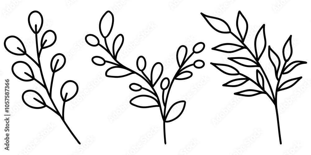 Set of doodle leaves, Foliage Clip Art Set of doodle leaves, Foliage Clip Art