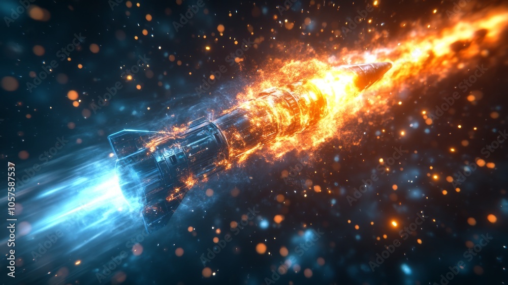 Futuristic Rocket in Space Futuristic Rocket in Space