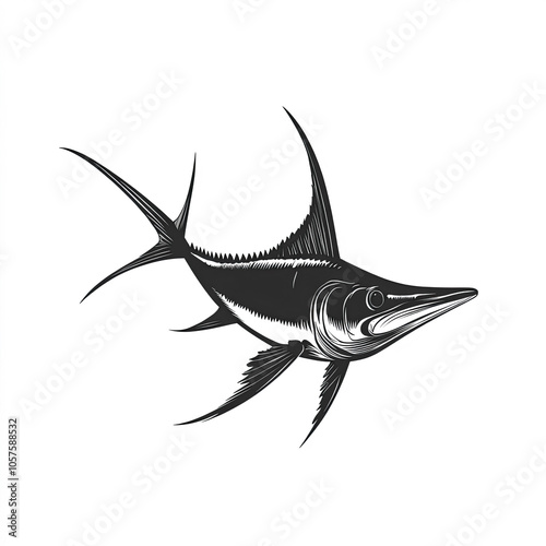 Marlin Silhouette, Illustra...
