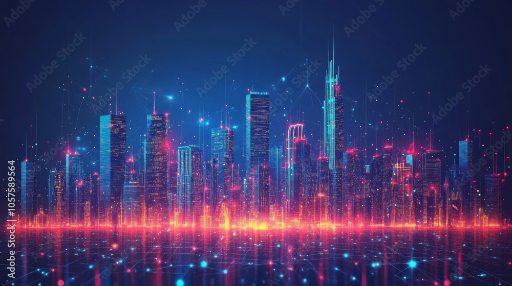 Futuristic Digital Cityscape Futuristic Digital Cityscape