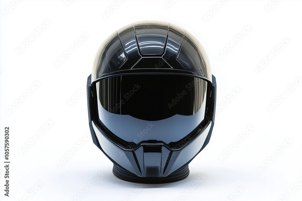 Naklejka premium Futuristic astronaut helmet isolated on white background...