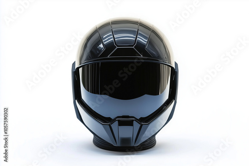 Futuristic astronaut helmet isolated on white background...