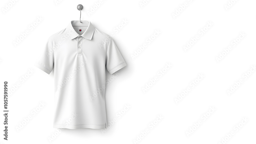 Blank white polo shirt mockup Generative AI Blank white polo shirt mockup Generative AI