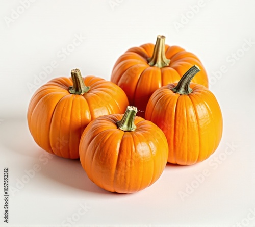 pumpkins different vegetables on white background