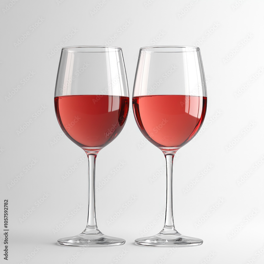 Red Wine Glasses Isolated Red Wine Glasses Isolated