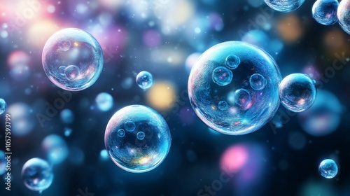 Wallpaper Mural Colorful Bubbles Floating in a Dreamy Background Torontodigital.ca