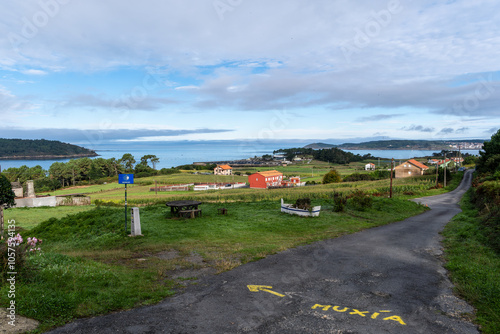 view of the town of Muxia on the coast of the coast photo