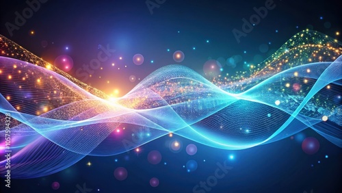 Wallpaper Mural Soothing abstract of particles moving on sine waves for calming wallpaper design Torontodigital.ca