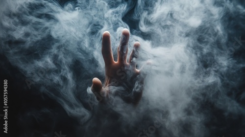 Hand Reaching Through Smoke