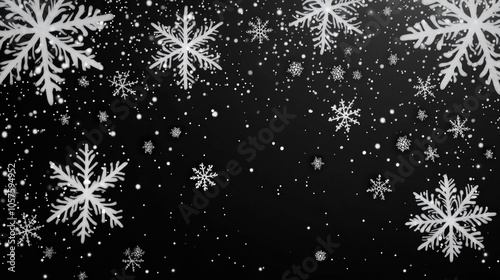 Snowflakes On Black Background