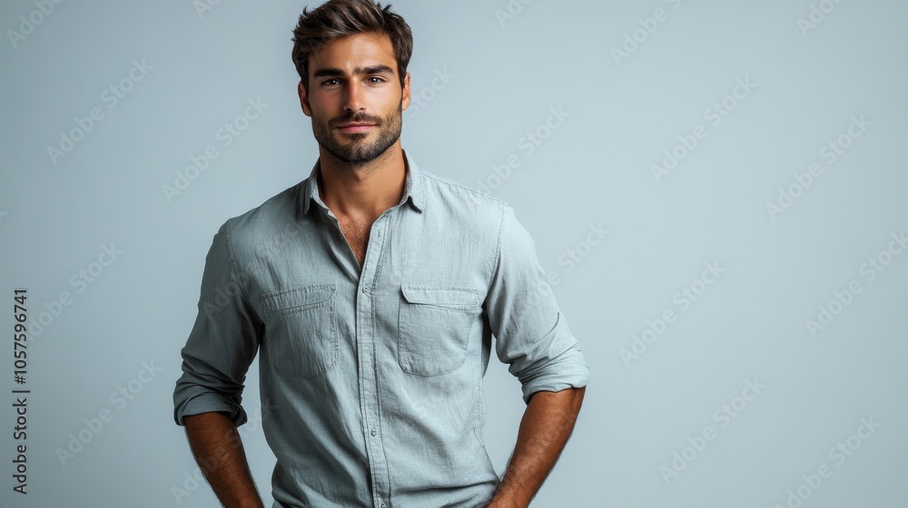 Confident Man in Casual Attire Confident Man in Casual Attire